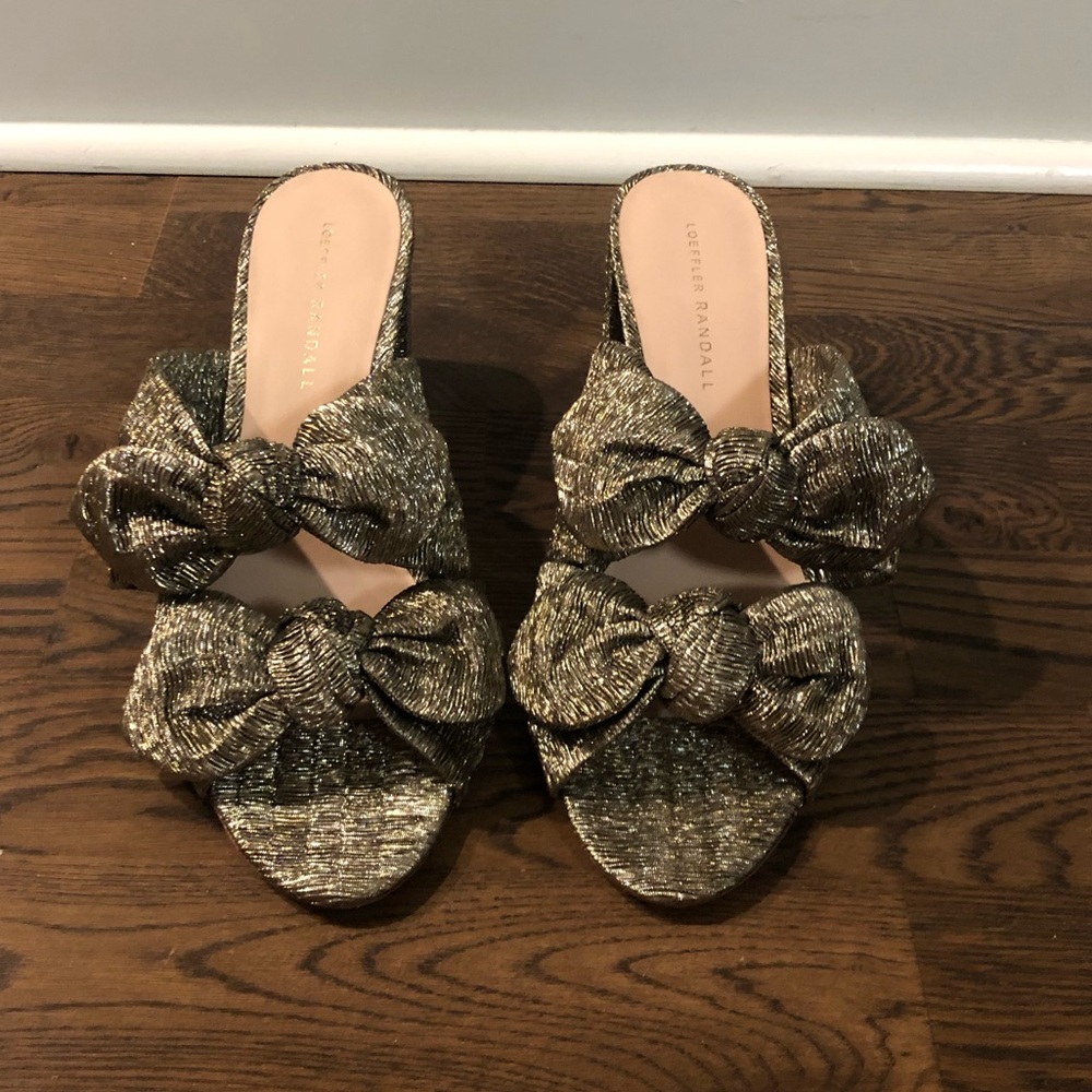 Loeffler Randall Adele Pewter Mule Sandal Sz 10
